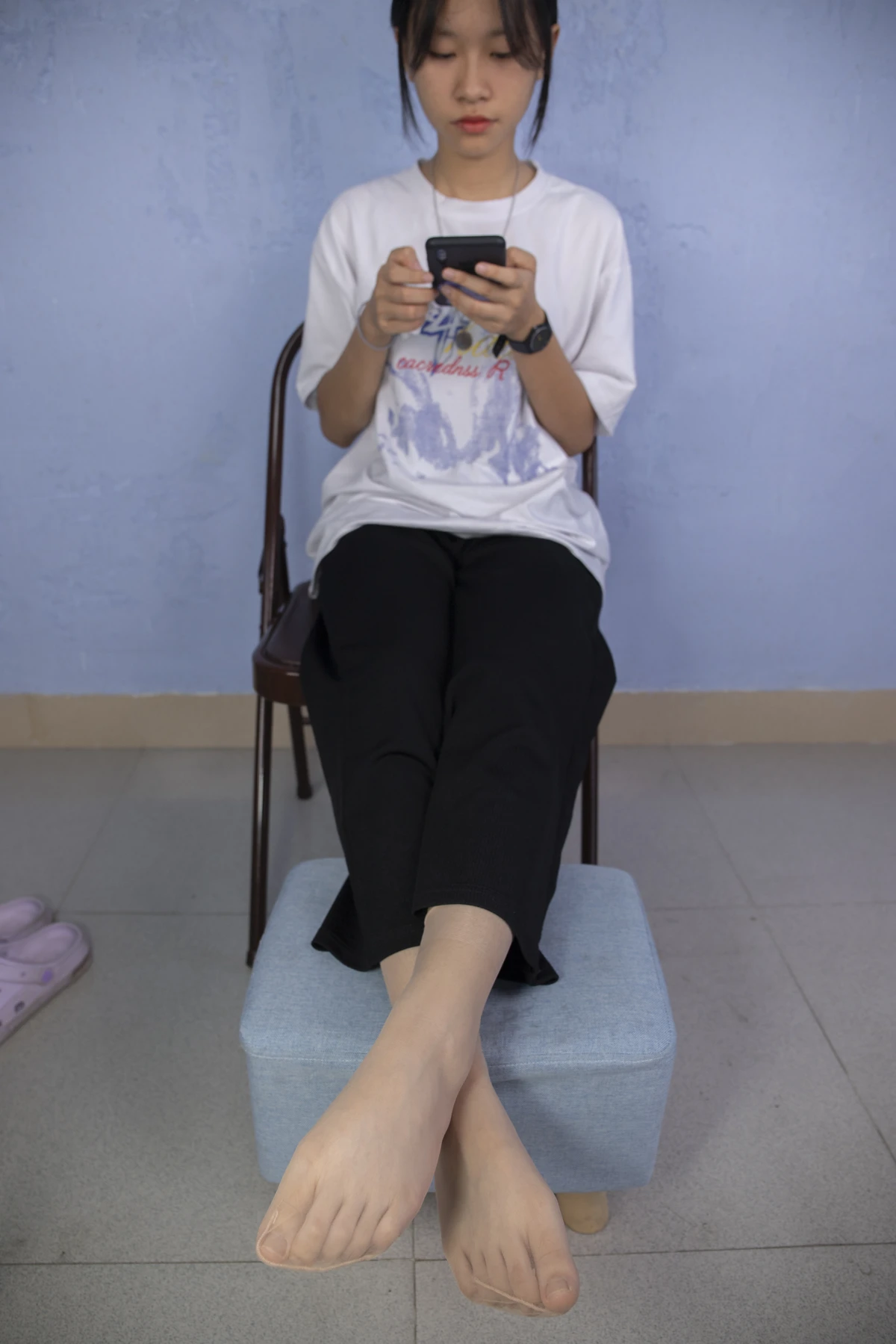 [Mzsock] NO.012 Qiqi’s sexy fleshy silk is tempting, her toes are twisting under the stockings Southern football skills#[108P]-66